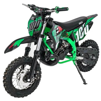 Mini Cross Phantom X 50cc R12/10 NAC NAC - Colore Nero-Verde - Vista Frontale Sinistra