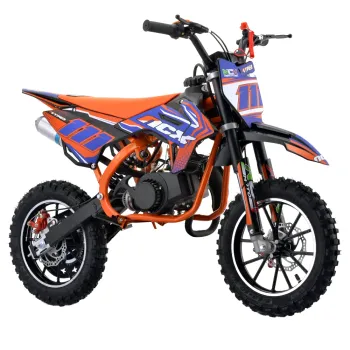 Mini Cross Vyper 50cc R10/10 Pro Race - Colore Arancio-Blu - Vista 45° Frontale