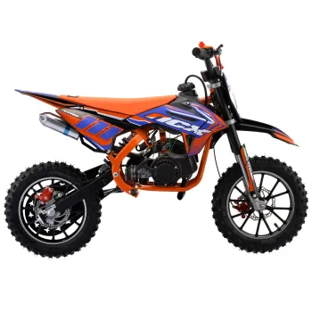 Mini Cross Vyper 50cc R10/10 Pro Race - Colore Arancio-Blu - Vista 45° Laterale