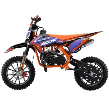 Mini Cross Vyper 50cc R10/10 Pro Race - Colore Arancio-Blu - Vista 45° Laterale
