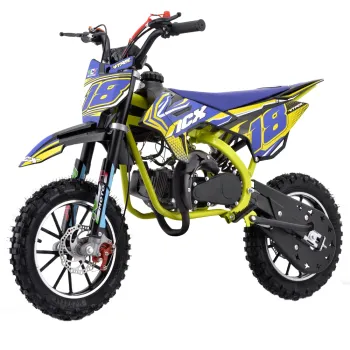 Mini Cross Vyper 50cc R10/10 Pro Race - Colore Giallo-Blu - Vista 45° Frontale