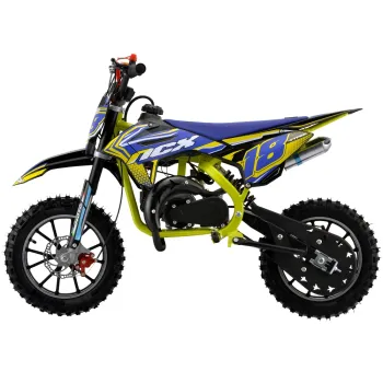 Mini Cross Vyper 50cc R10/10 Pro Race - Colore Giallo-Blu - Vista 45° Laterale