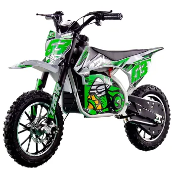 Mini Cross Elettrica Thor EVO 1000W 36V 9Ah - Colore Bianco-Verde - Vista Frontale Sinistra