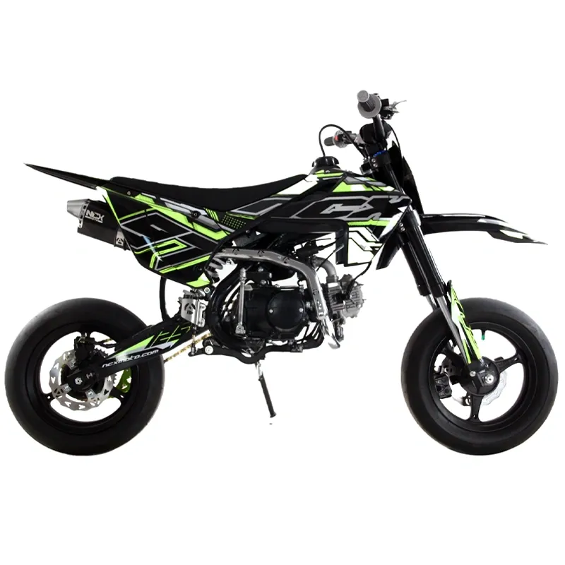 Pit Bike NCX SXR 125 12/12 Doppia Marmitta (Telaio 17/14) - Colore Nero-Giallo - Vista Laterale Destra