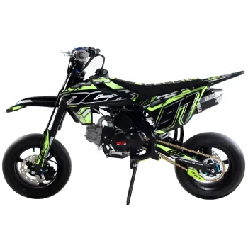 Pit Bike NCX SXR 125 12/12 Doppia Marmitta (Telaio 17/14) - Colore Nero-Giallo - Vista Laterale Sinistra
