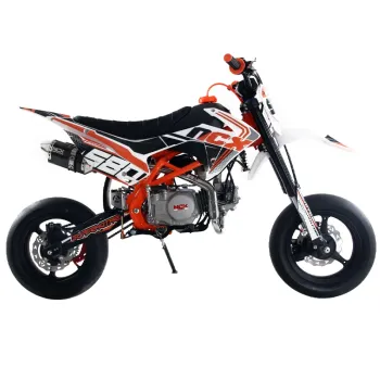 Pit Bike NCX Vyper 140 12/12 Supermotard - Colore Bianco-Arancione - Vista Laterale Destra