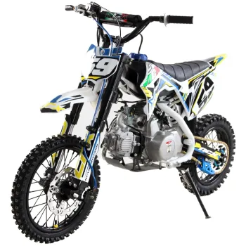 Pit Bike NCX CRX 125cc 14/12 Automatica Gold - Colore Giallo-Bianco-Blu - Vista 45° Frontale