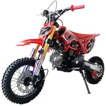 Pit Bike NCX CRX 125cc 12/10 4 Marce Gold - Colore Rosso - Vista Frontale Sinistra
