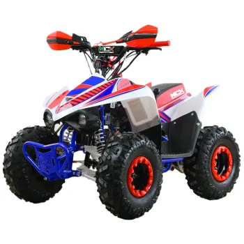 Quad Tracker 125cc R7 - Colore Bianco-Rosso-Blu - Vista Frontale Sinistra