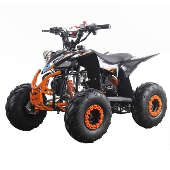 Quad NCX Furious Six Sport 125cc R6 - Colore Nero-Arancio - Vista Frontale Sinistra