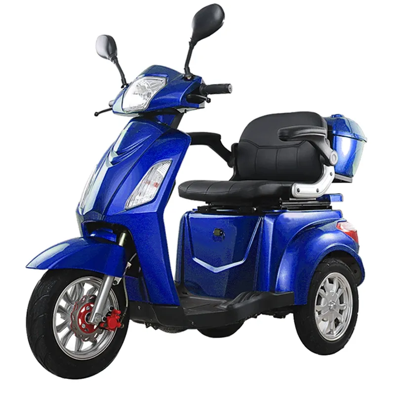 Scooter Trimax 1000W 60V Targabile - Colore Blu - Vista 45° Frontale