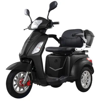 Scooter Trimax 1000W 60V Targabile - Colore Nero - Vista 45° Frontale