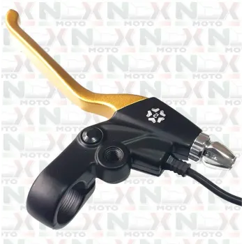 Leva Freno SX Gold con Supporto Specchietto Originale NCX per Monopattino 1000W e Simili
