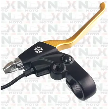 Leva Freno DX Gold Con Supporto Specchietto Originale NCX per Monopattino 1000W E Simili