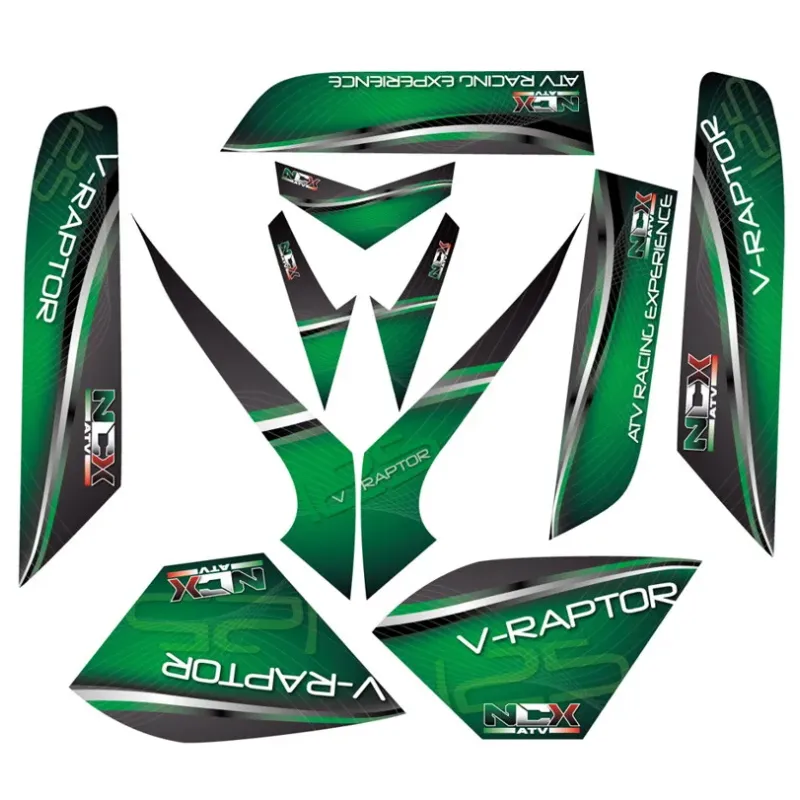 Kit Grafiche Originali NCX per Quad V-Raptor Verde in Pvc 55 Micron