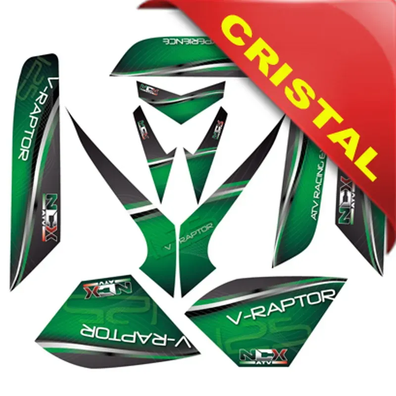 Kit Grafiche Originali NCX per Quad V-Raptor Verde in Cristal
