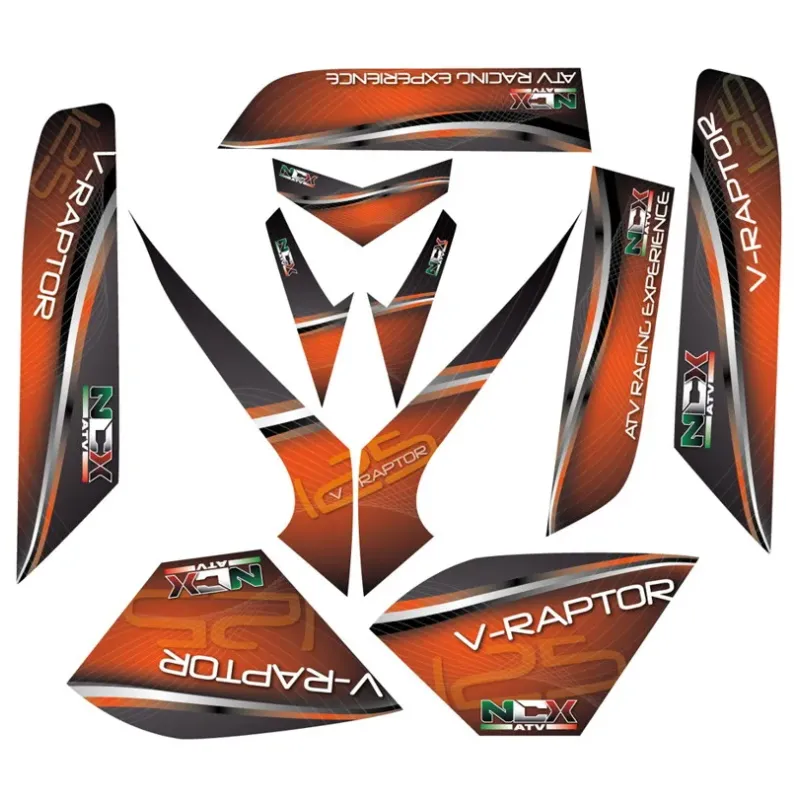 Kit Grafiche Originali NCX per Quad V-Raptor Arancio in Pvc 55 Micron