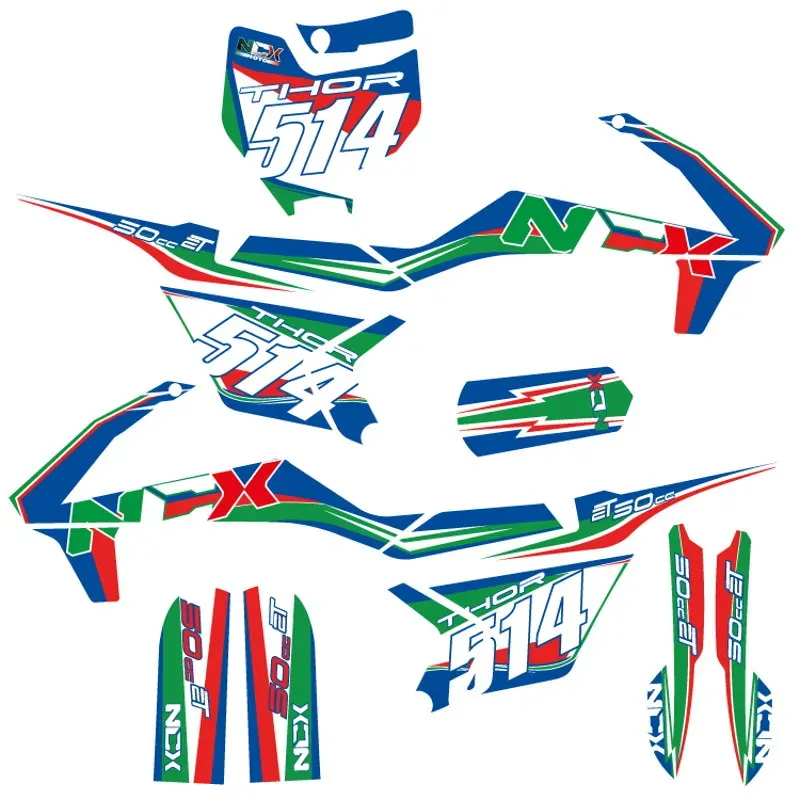 Kit Grafiche Originali NCX per MiniCross Thor 50 Italy in Pvc 55 Micron