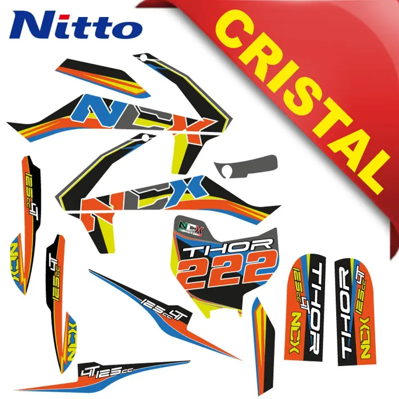 Kit Grafiche Originali NCX per PitBike Thor 125cc 14/12 Verde in Cristal Nitto ®