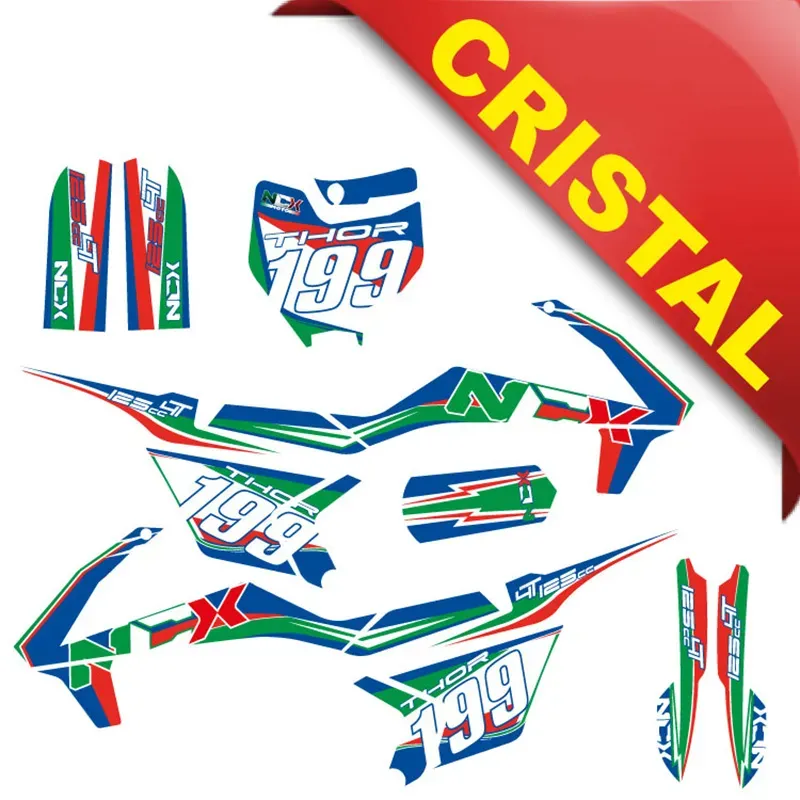 Kit Grafiche Originali NCX per PitBike Thor 125cc 14/12 Italy in Cristal