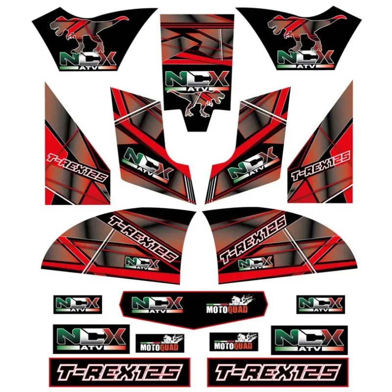 Kit Grafiche Originali NCX per Quad T-Rex Rosso in Pvc 55 Micron