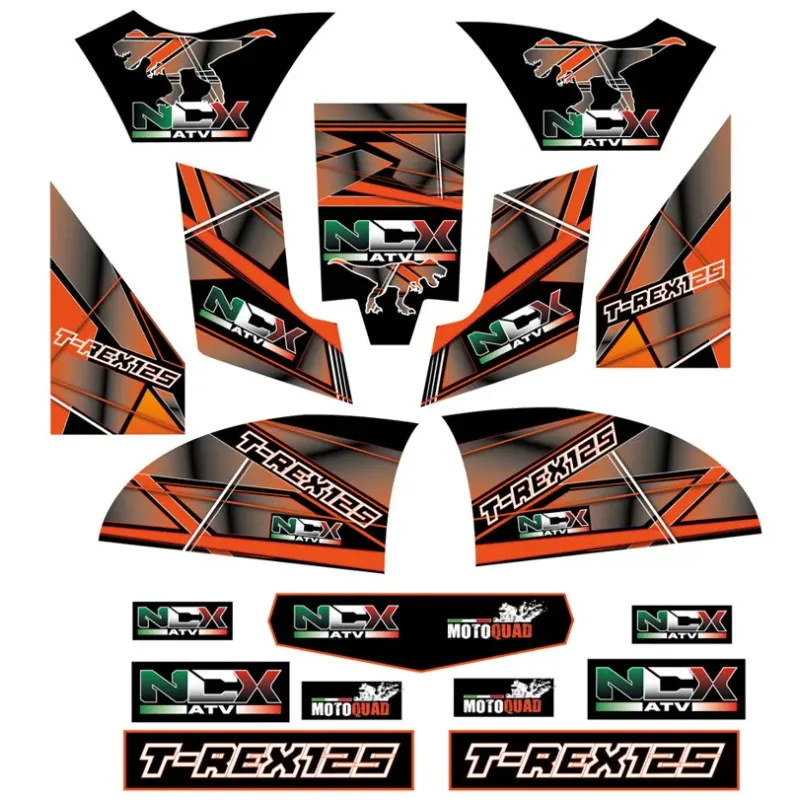 Kit Grafiche Originali NCX per Quad T-Rex Arancio in Pvc 55 Micron