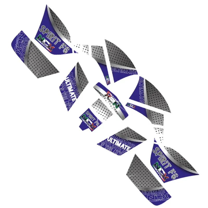 Kit Grafiche Originali NCX per MiniQuad Spirit F6 Blu in Pvc 55 Micron