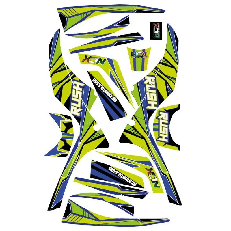 Kit Grafiche Originali NCX per MiniQuad Rush Giallo Blu in Pvc 55 Micron