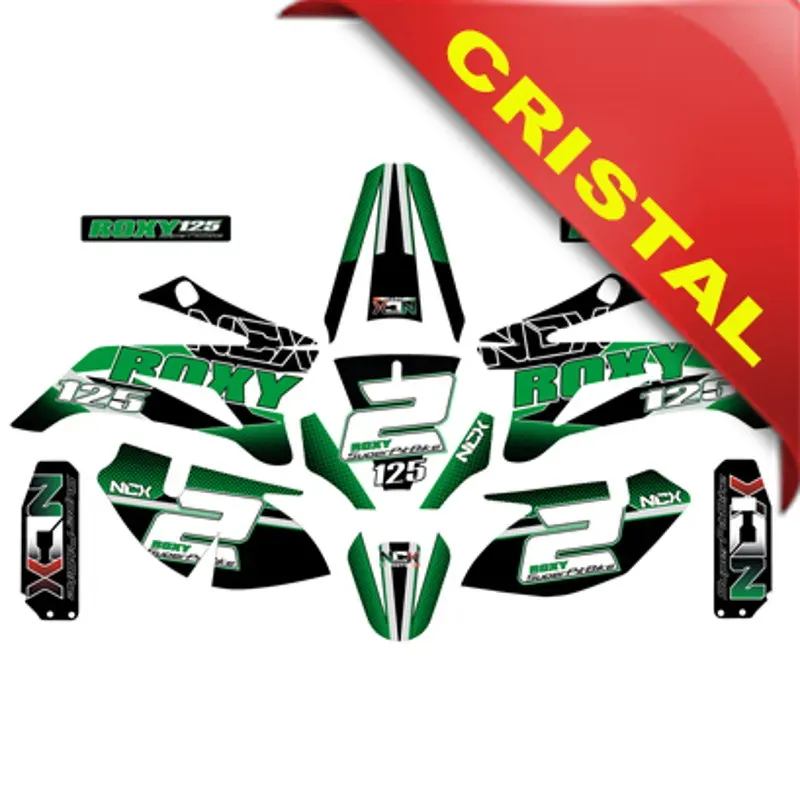 Kit Grafiche Originali NCX per PitBike Roxy Verde in Cristal