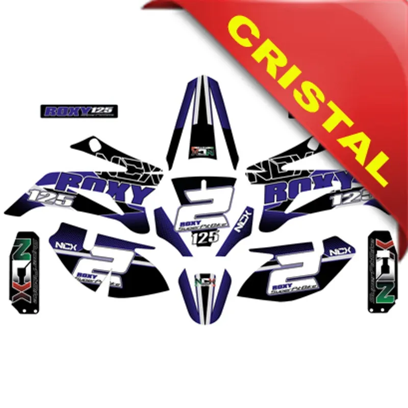Kit Grafiche Originali NCX per PitBike Roxy Blu in Cristal
