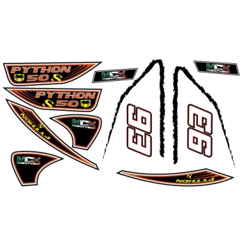 Kit Grafiche Originali NCX per MiniQuad Python S Arancio in Pvc 55 Micron