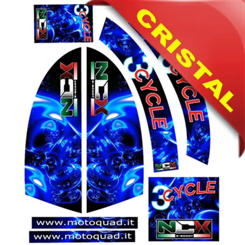Kit Grafiche Originali NCX per MX Biga 3Cycle Blu in Cristal