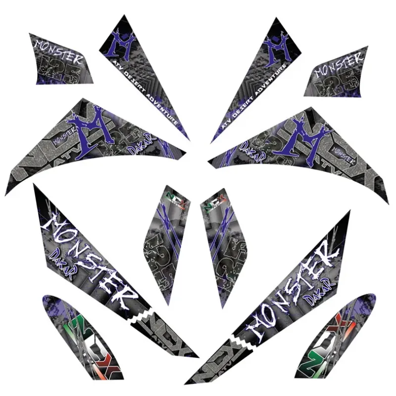 Kit Grafiche Originali NCX per Quad Monster Dakar Blu in Pvc 55 Micron