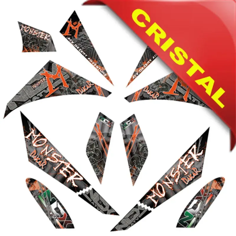 Kit Grafiche Originali NCX per Quad Monster Dakar Arancio in Cristal