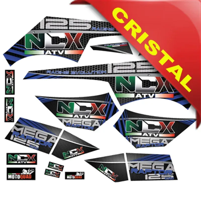 Kit Grafiche Originali NCX per Quad Mega Raptor Blu in Cristal