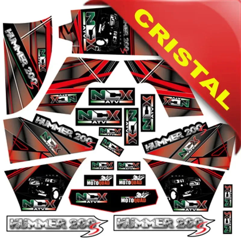 Kit Grafiche Originali NCX per Quad Mega Hummer Verde in Cristal