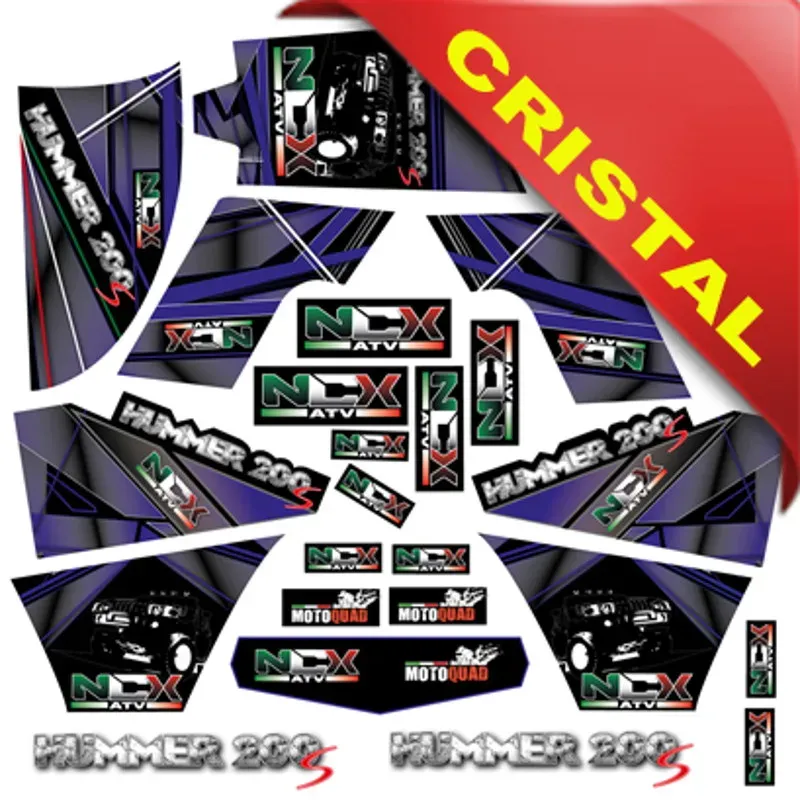Kit Grafiche Originali NCX per Quad Mega Hummer Blu in Cristal