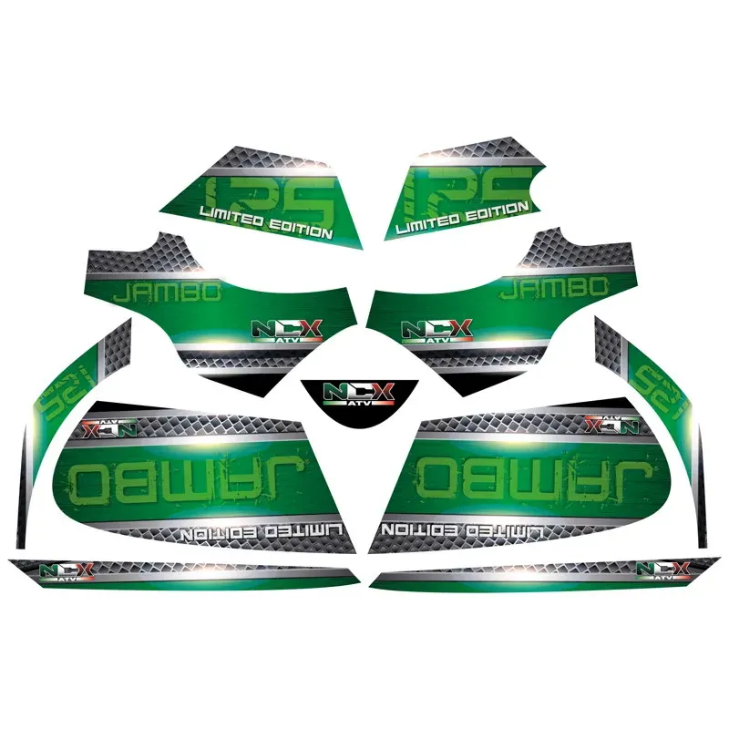 Kit Grafiche Originali NCX per Quad Jambo Verde in Pvc 55 Micron