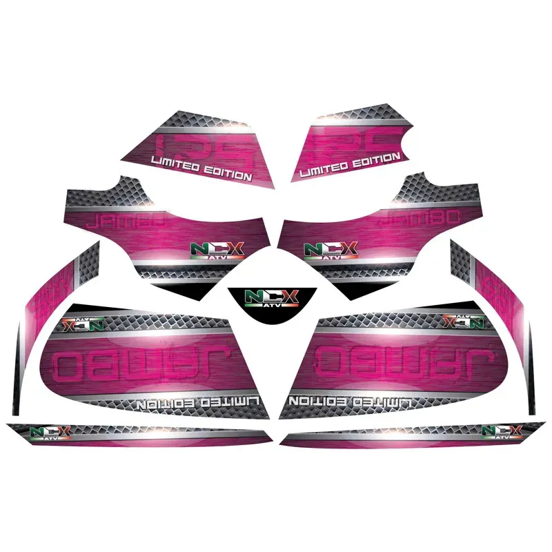 Kit Grafiche Originali NCX per Quad Jambo Rosa in Pvc 55 Micron