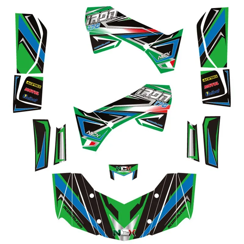 Kit Grafiche Originali NCX per Quad Iron 170cc Verde in Pvc 55 Micron