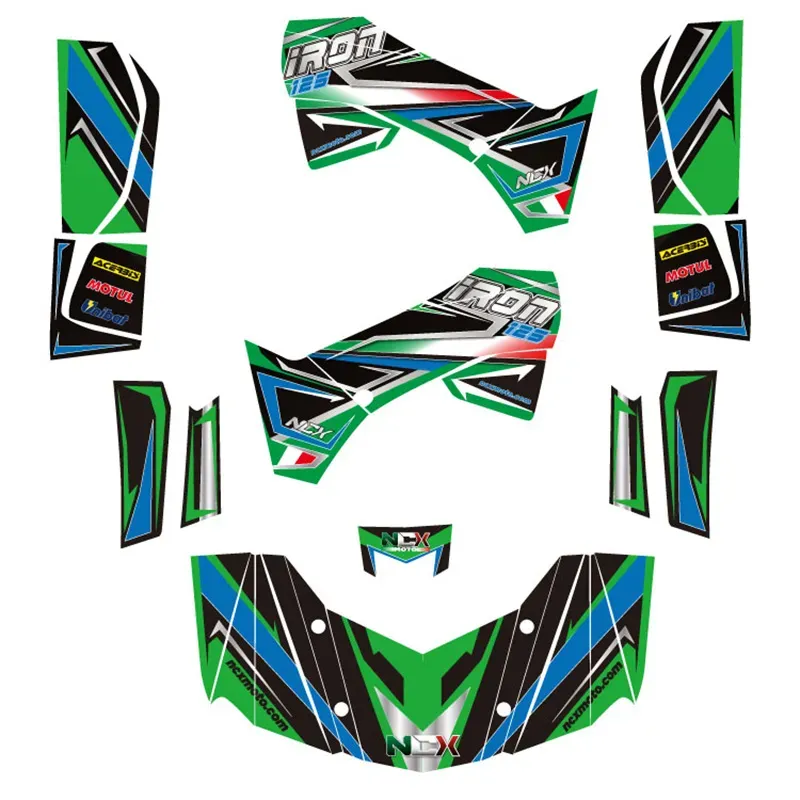 Kit Grafiche Originali NCX per Quad Iron 125cc Verde in Pvc 55 Micron