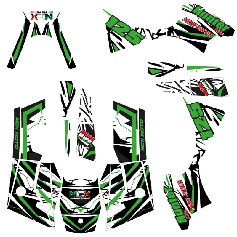 Kit Grafiche Originali NCX per Quad Hunter Lite Pro Verde in Pvc 55 Micron