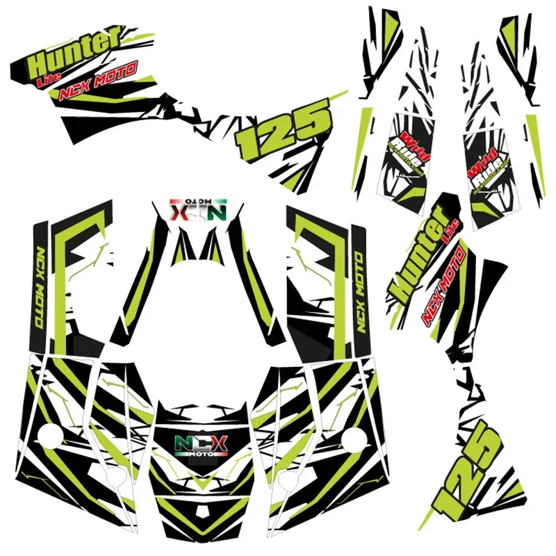 Kit Grafiche Originali NCX per Quad Hunter Lite Pro Giallo in Pvc 55 Micron