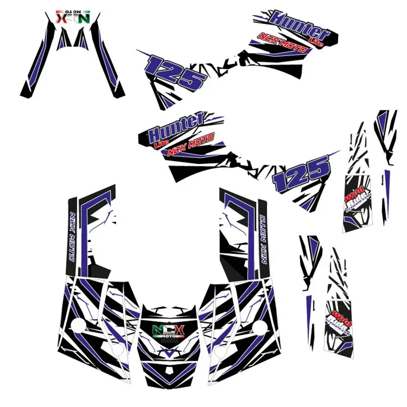 Kit Grafiche Originali NCX per Quad Hunter Lite Pro Blu in Pvc 55 Micron