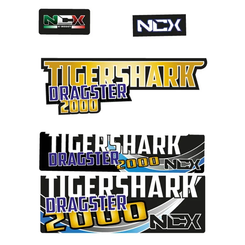 Kit Grafiche Originali NCX per Monopattino Dragster Blu in Pvc 55 Micron