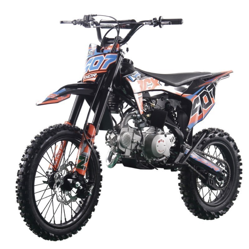 Pit Bike NCX Thor Evolution 140 17/14 4 Marce - Colore Nero/Arancio - Vista Frontale Sinistra