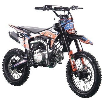 Pit Bike NCX Thor Evolution 140 17/14 4 Marce - Colore Nero/Arancio - Vista Frontale Destra