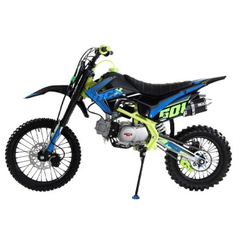 Pit Bike NCX New Vyper Double 140 - 4 Marce - Colore Nero-Blu-Giallo - Vista 45° Laterale