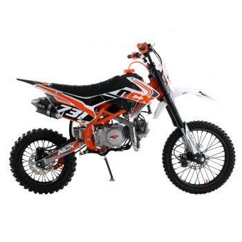 Pit Bike NCX New Vyper Double 140 17/14 4 Marce - Colore Bianco-Arancio - Vista 45° Laterale