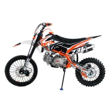 Pit Bike NCX New Vyper Double 140 17/14 4 Marce - Colore Bianco-Arancio - Vista 45° Laterale